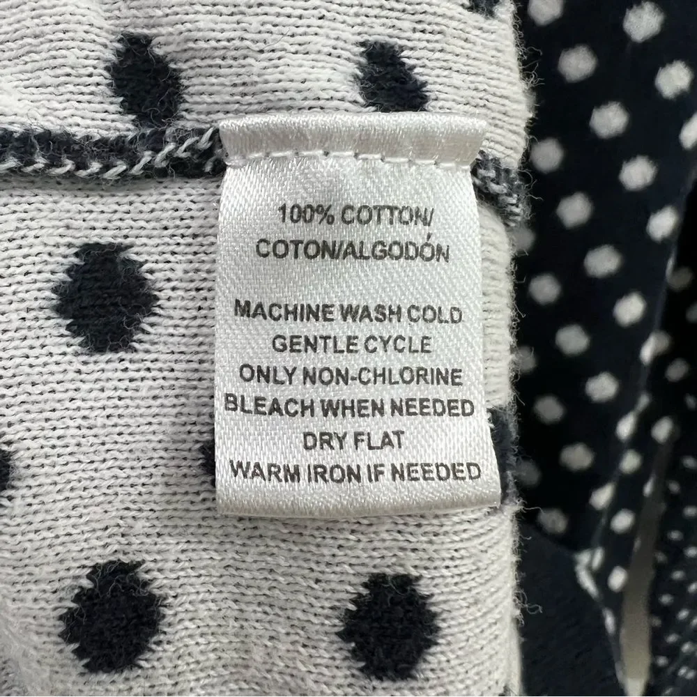 LOFT Navy with White Polka Dot Sweater Size M